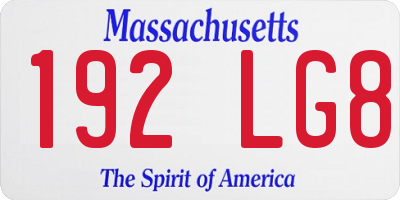 MA license plate 192LG8