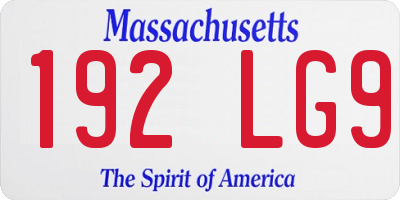 MA license plate 192LG9