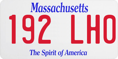 MA license plate 192LH0