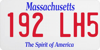MA license plate 192LH5