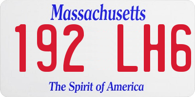MA license plate 192LH6