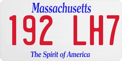 MA license plate 192LH7