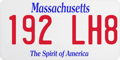 MA license plate 192LH8