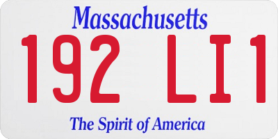 MA license plate 192LI1