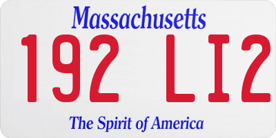 MA license plate 192LI2