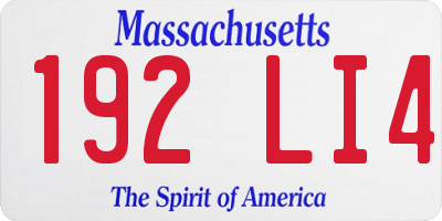 MA license plate 192LI4