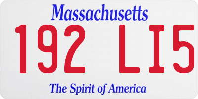MA license plate 192LI5