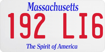 MA license plate 192LI6