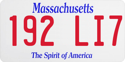 MA license plate 192LI7