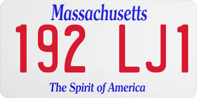 MA license plate 192LJ1