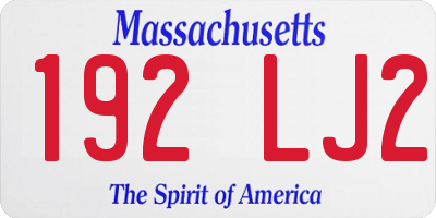 MA license plate 192LJ2