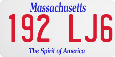 MA license plate 192LJ6
