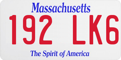 MA license plate 192LK6