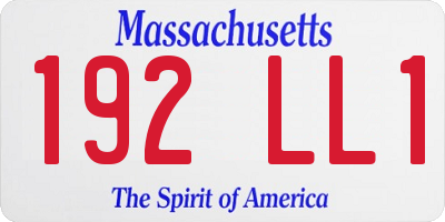 MA license plate 192LL1