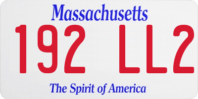 MA license plate 192LL2
