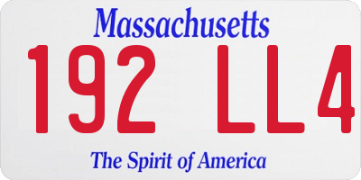 MA license plate 192LL4