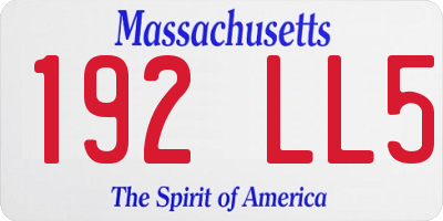 MA license plate 192LL5
