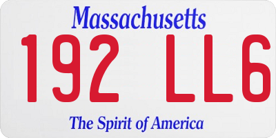 MA license plate 192LL6