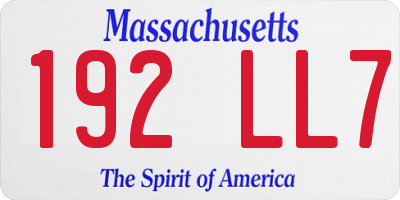 MA license plate 192LL7