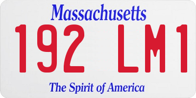 MA license plate 192LM1