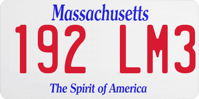 MA license plate 192LM3