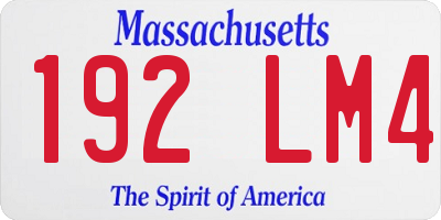 MA license plate 192LM4