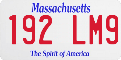 MA license plate 192LM9