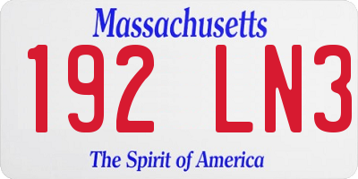MA license plate 192LN3