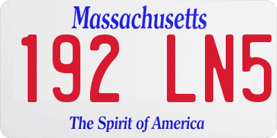 MA license plate 192LN5