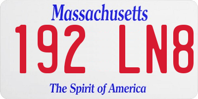 MA license plate 192LN8