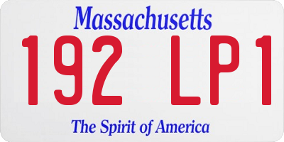MA license plate 192LP1