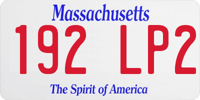MA license plate 192LP2