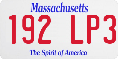 MA license plate 192LP3