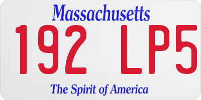MA license plate 192LP5
