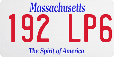 MA license plate 192LP6