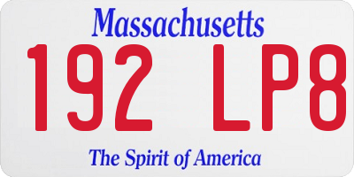 MA license plate 192LP8