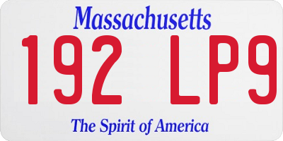 MA license plate 192LP9