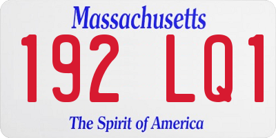 MA license plate 192LQ1