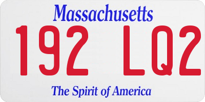 MA license plate 192LQ2
