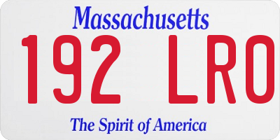 MA license plate 192LR0
