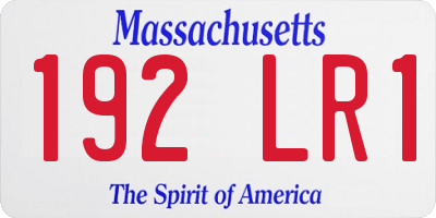 MA license plate 192LR1