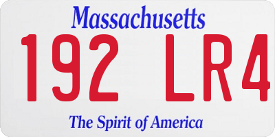 MA license plate 192LR4
