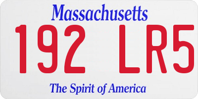 MA license plate 192LR5