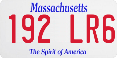 MA license plate 192LR6