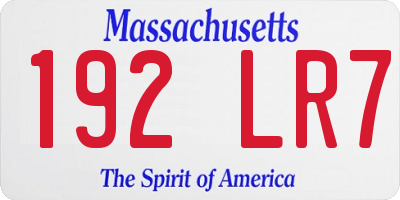 MA license plate 192LR7