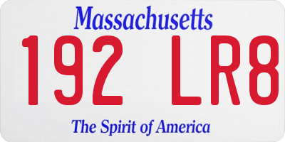 MA license plate 192LR8