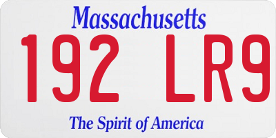 MA license plate 192LR9