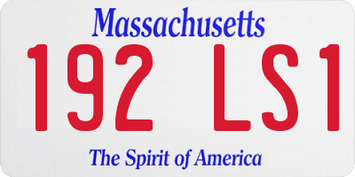 MA license plate 192LS1