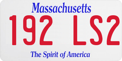 MA license plate 192LS2