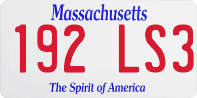 MA license plate 192LS3